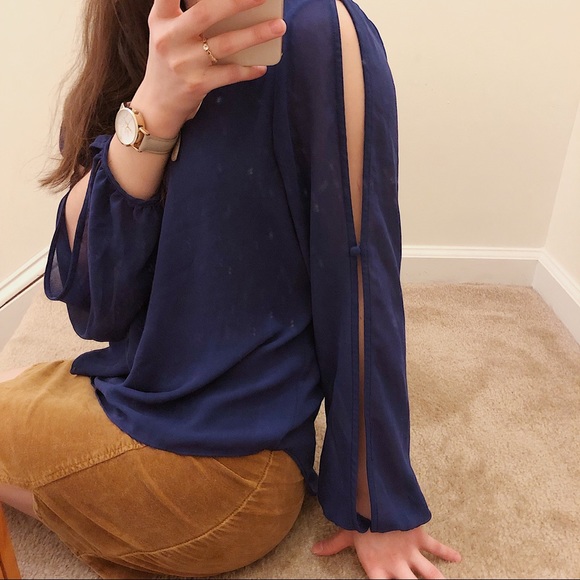 Anthropologie Lost April Chiffon Blouse - Picture 4 of 8
